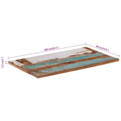 Rektangulær bordplate 60×100 cm 25-27 mm gjenvunnet heltre