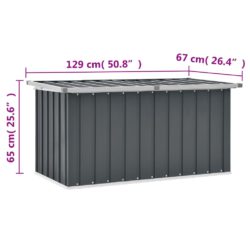 Oppbevaringskasse 129x67x65 cm grå