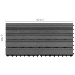 vidaXL WPC Terrassebord 60×30 cm 6 stk 1m² grå