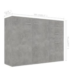 Skjenk betonggrå 105x30x75 cm sponplate