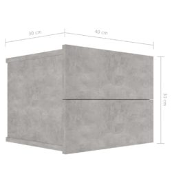 Nattbord betonggrå 40x30x30 cm sponplate