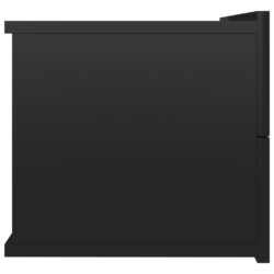 Nattbord 2 stk høyglans svart 40x30x30 cm sponplate