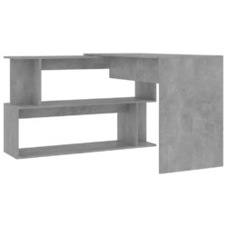Hjørneskrivebord betonggrå 200x50x76 cm sponplate
