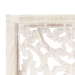 Romdeler håndskåret 3 paneler hvit 120×165 cm heltre mango