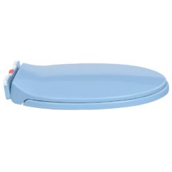 vidaXL Toalettsete myktlukkende med hurtigutløsing blå oval