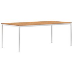 Spisebord til hage 200x100x75cm heltre teak og rustfritt stål