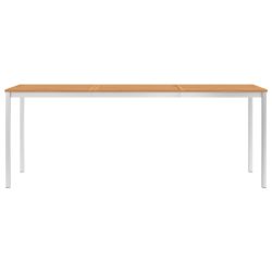 Spisebord til hage 200x100x75cm heltre teak og rustfritt stål