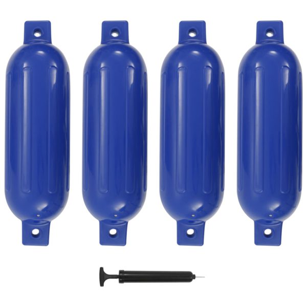 vidaXL Båtfender 4 stk blå 51×14 cm PVC