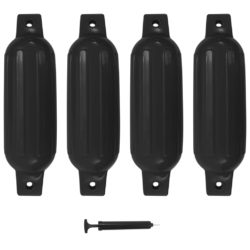 vidaXL Båtfender 4 stk svart 41×11,5 cm PVC