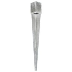 Jordspyd 12 stk sølv 10x10x91 cm galvanisert stål