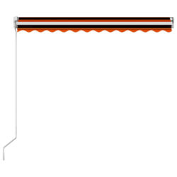 Manuell uttrekkbar markise 350×250 cm oransje og brun