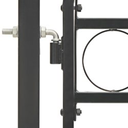 Hageport med buet topp stål 100×250 cm svart