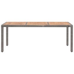 Hagebord grå 190x90x75 cm polyrotting og heltre akasie