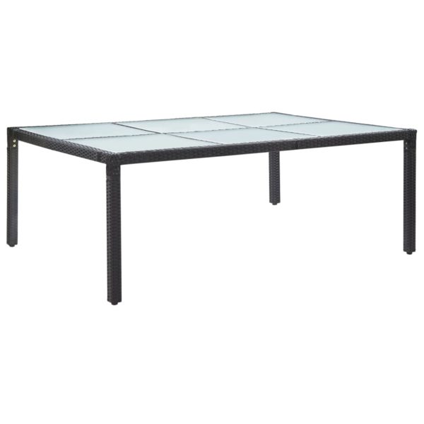 Utendørs spisebord svart 200x150x74 cm polyrotting