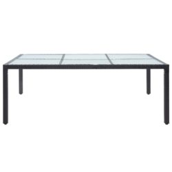Utendørs spisebord svart 200x150x74 cm polyrotting