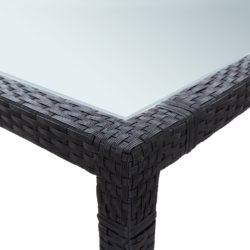 Hagebord svart 200x200x74 cm polyrotting