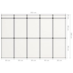vidaXL Utstillingsvegg 15 paneler sammenleggbar 302×200 cm hvit