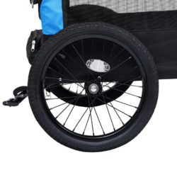 Sykkeltilhenger og joggevogn for kjæledyr 2-i-1 blå og svart