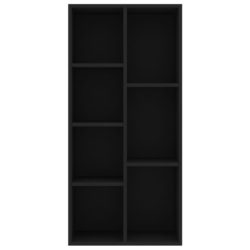 Bokhylle svart 50x25x106 cm sponplate