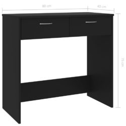 Skrivebord svart 80x40x75 cm sponplate