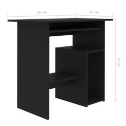 Skrivebord svart 80x45x74 cm sponplate