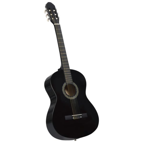 vidaXL Klassisk gitar for nybegynnere 4/4 39″ lind svart