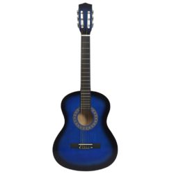 vidaXL Klassisk gitar for nybegynnere og barn 3/4 36″ blå
