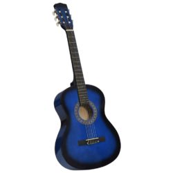 vidaXL Klassisk gitar sett for nybegynnere og barn 8 deler 3/4 36″ blå