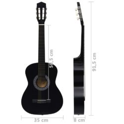 Klassisk gitar for nybegynnere og barn 3/4 36″ svart
