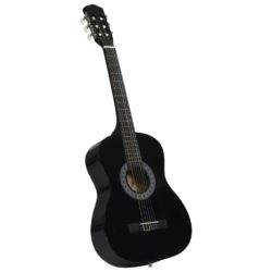 Klassisk gitar sett for nybegynnere 8 deler 3/4 36″ svart