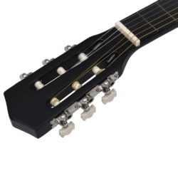 Klassisk gitar sett for nybegynnere 8 deler 3/4 36″ svart