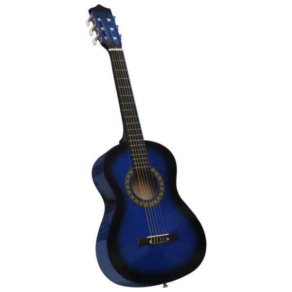 vidaXL Klassisk gitar for nybegynnere og barn 1/2 34″ blå