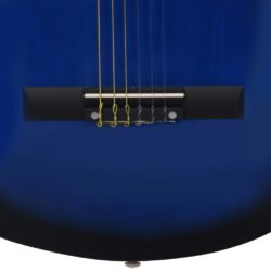 Klassisk gitar 8-delers sett for nybegynnere 1/2 34″ blå