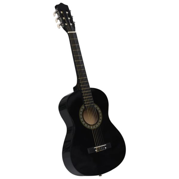 vidaXL Klassisk gitar for nybegynnere og barn 1/2 34″ svart