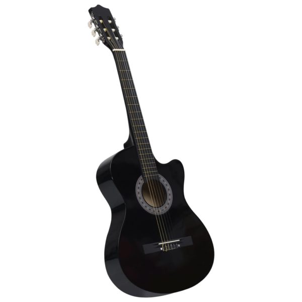 vidaXL Western klassisk cutaway gitar med 6 strenger svart 38″