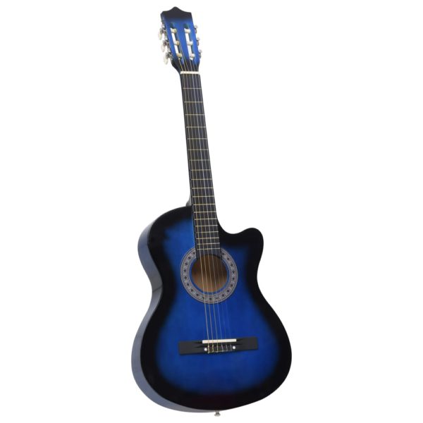 vidaXL Western klassisk cutaway gitar med 6 strenger blå nyansert 38″
