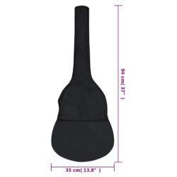 vidaXL Gitarveske for 1/2 klassisk gitar svart 94×35 cm stoff