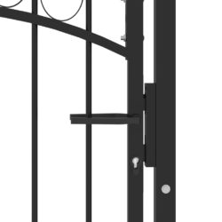 Hageport med buet topp stål 100×150 cm svart