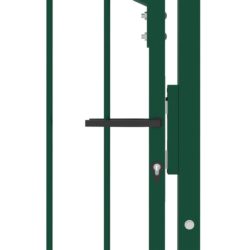 Hageport med pigger stål 100×125 cm grønn