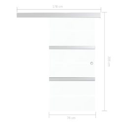 Skyvedør ESG-glass og aluminium 76×205 cm sølv