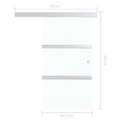 vidaXL Skyvedør med myke dørstopper ESG-glass 102,5×205 cm sølv