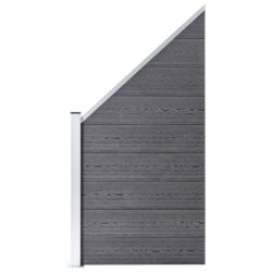 Gjerdesett WPC 5 firkantet + 1 slisset 965×186 cm grå