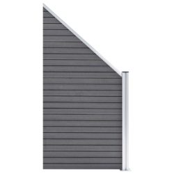 Gjerdesett WPC 7 firkantet + 1 slisset 1311×186 cm grå