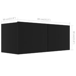 TV-benk svart 80x30x30 cm sponplate