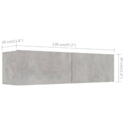 TV-benk betonggrå 120x30x30 cm sponplate