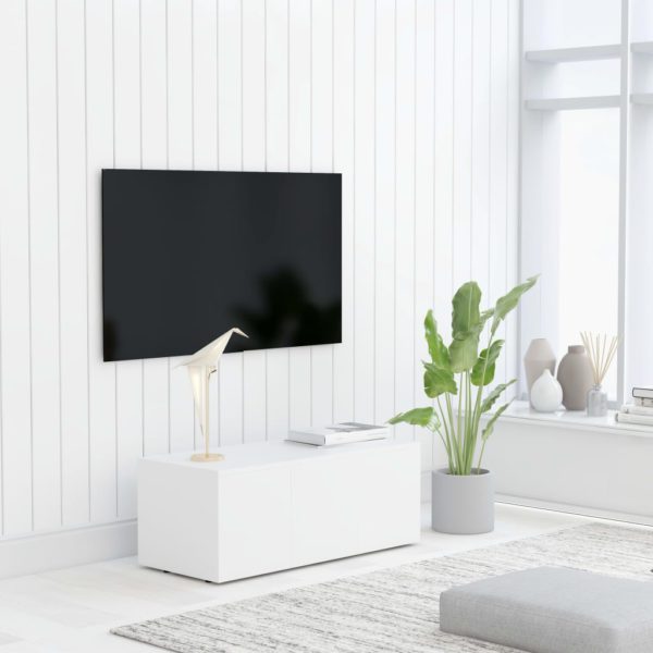 vidaXL TV-benk hvit 80x34x30 cm sponplate