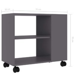 Sidebord grå 70x35x55 cm konstruert tre
