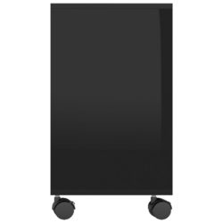 Sidebord høyglans svart 70x35x55 cm konstruert tre