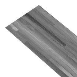 vidaXL PVC-gulvplanker 5,02 m² 2 mm selvklebende stripet grå