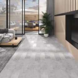 vidaXL PVC-gulvplanker 5,02 m² 2 mm selvklebende jordgrå